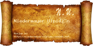 Niedermayer Ulpián névjegykártya