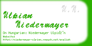 ulpian niedermayer business card